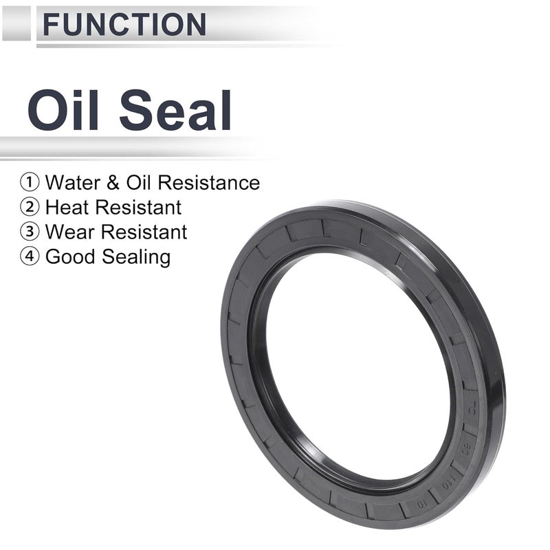 RATCHROLL Universal Oil Seal TC Double Lip W Steel Spring Seal Ring Rotary Shaft Seal 80x110x10mm High Pressure NBR Rubber Black 5 Pcs - Image 3